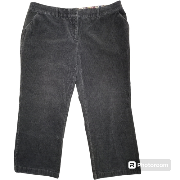 Boden Wide Wale Corduroy Pants Dark Gray Size 18L - Picture 2 of 16
